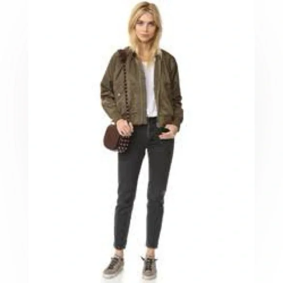 FREE PEOPLE Midnight Bomber Jacket - Moss Fall Winter Casual Trendy Chic - Picture 6 of 15